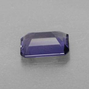 1.14캐럿 천연 바이올렛 블루 아이올라이트, 에메랄드 컷, 8×6 mm, VVS-VS