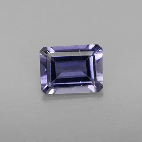 1.25캐럿 천연 바이올렛 블루 아이올라이트, 에메랄드 컷, 8×6.1 mm, VS