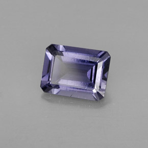 1.25캐럿 천연 바이올렛 블루 아이올라이트, 에메랄드 컷, 8×6.1 mm, VS