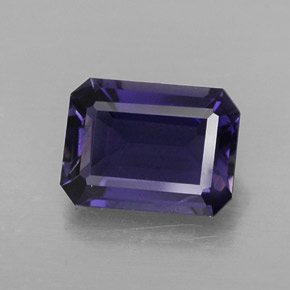 1.27캐럿 천연 바이올렛 아이올라이트, 에메랄드 컷, 8×6 mm, VVS-VS
