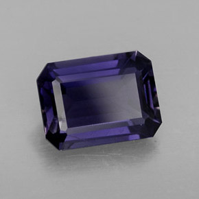 1.27캐럿 천연 바이올렛 아이올라이트, 에메랄드 컷, 8×6 mm, VVS-VS