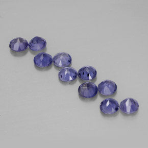 캐럿 천연 바이올렛 블루 아이올라이트 보석, 라운드 컷, 4.00 mm, VVS-VS