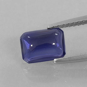 1.29캐럿 천연 바이올렛 블루 아이올라이트, 투명한, 8.1×6 mm, 투명/반투명