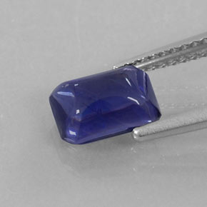 1.28캐럿 천연 바이올렛 블루 아이올라이트, 투명한, 7.9×6 mm, 투명/반투명