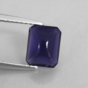 1.07캐럿 천연 바이올렛 아이올라이트, 투명한, 7.5×5.9 mm, 투명/반투명