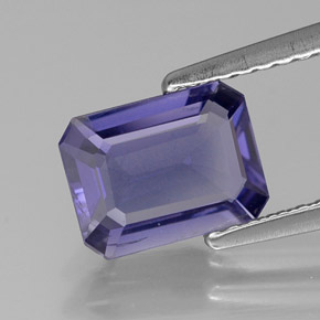 1.04캐럿 천연 바이올렛 블루 아이올라이트, 에메랄드 컷, 8×6.1 mm, VS-SI