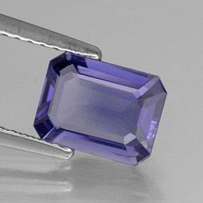 1.04캐럿 천연 바이올렛 블루 아이올라이트, 에메랄드 컷, 8×6.1 mm, VS-SI