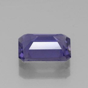 1.04캐럿 천연 바이올렛 블루 아이올라이트, 에메랄드 컷, 8×6.1 mm, VS-SI