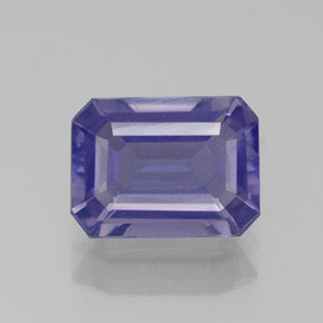 1.14캐럿 천연 바이올렛 블루 아이올라이트, 에메랄드 컷, 7.9×5.8 mm, VS