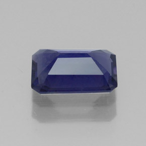 0.99캐럿 천연 바이올렛 블루 아이올라이트, 에메랄드 컷, 7.9×5.8 mm, VS