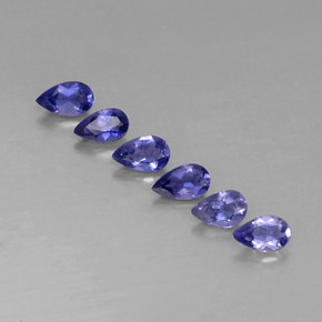 캐럿 천연 바이올렛 블루 아이올라이트 보석, 타원형 컷, 5×3.1 mm, VVS-VS