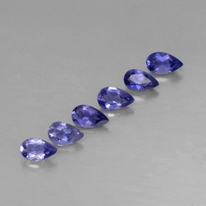 캐럿 천연 바이올렛 블루 아이올라이트 보석, 타원형 컷, 5×3.1 mm, VVS-VS
