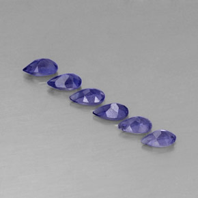 캐럿 천연 바이올렛 블루 아이올라이트 보석, 타원형 컷, 5×3.1 mm, VVS-VS