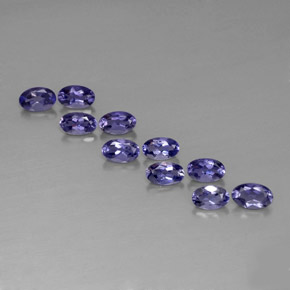 캐럿 천연 바이올렛 블루 아이올라이트 보석, 타원형 컷, 5.1×3.2 mm, VS