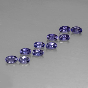 캐럿 천연 바이올렛 블루 아이올라이트 보석, 타원형 컷, 5.1×3.2 mm, VS