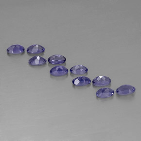 캐럿 천연 바이올렛 블루 아이올라이트 보석, 타원형 컷, 5.1×3.2 mm, VS