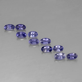 캐럿 천연 바이올렛 블루 아이올라이트 보석, 타원형 컷, 5×3.1 mm, VS