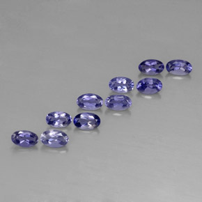 캐럿 천연 바이올렛 블루 아이올라이트 보석, 타원형 컷, 5×3.1 mm, VS