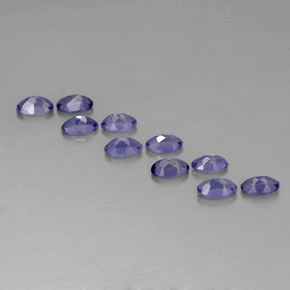 캐럿 천연 바이올렛 블루 아이올라이트 보석, 타원형 컷, 5×3.1 mm, VS