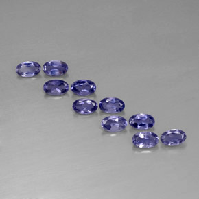 캐럿 천연 바이올렛 블루 아이올라이트 보석, 타원형 컷, 5×3.1 mm, VS