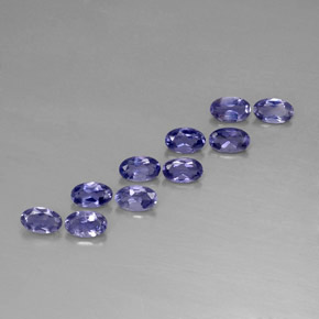 캐럿 천연 바이올렛 블루 아이올라이트 보석, 타원형 컷, 5×3.1 mm, VS