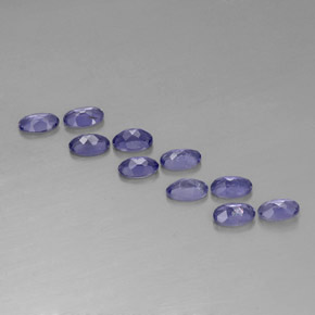 캐럿 천연 바이올렛 블루 아이올라이트 보석, 타원형 컷, 5×3.1 mm, VS