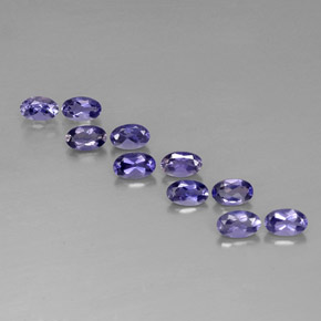 캐럿 천연 바이올렛 블루 아이올라이트 보석, 타원형 컷, 5×3.1 mm, VS
