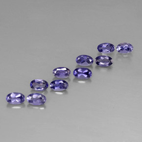 캐럿 천연 바이올렛 블루 아이올라이트 보석, 타원형 컷, 5×3.1 mm, VS