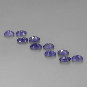 캐럿 천연 바이올렛 블루 아이올라이트 보석, 타원형 컷, 5×3.1 mm, VS