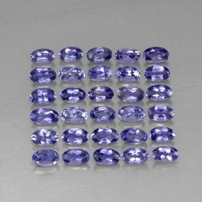 캐럿 천연 바이올렛 블루 아이올라이트 보석, 타원형 컷, 4.8×3 mm, VVS-VS