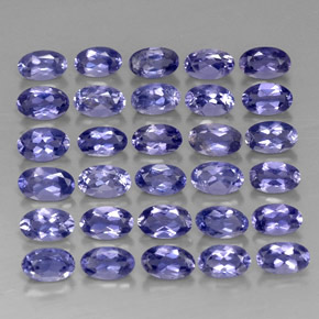 캐럿 천연 바이올렛 블루 아이올라이트 보석, 타원형 컷, 4.8×3 mm, VVS-VS