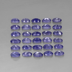 캐럿 천연 바이올렛 블루 아이올라이트 보석, 타원형 컷, 4.8×3 mm, VVS-VS