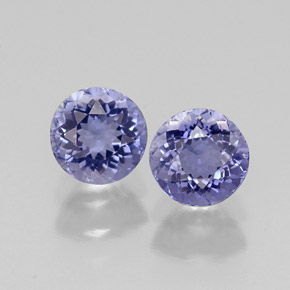캐럿 천연 바이올렛 블루 아이올라이트 보석, 라운드 컷, 4.73 mm, VVS-VS