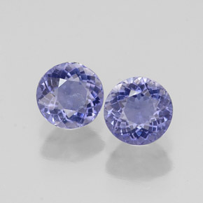 캐럿 천연 바이올렛 블루 아이올라이트 보석, 라운드 컷, 4.75 mm, VS
