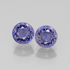 캐럿 천연 바이올렛 블루 아이올라이트 보석, 라운드 컷, 3.36 mm, VVS-VS