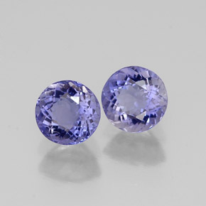 캐럿 천연 바이올렛 블루 아이올라이트 보석, 라운드 컷, 3.36 mm, VVS-VS