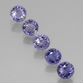 캐럿 천연 바이올렛 블루 아이올라이트 보석, 라운드 컷, 4.67 mm, VS-SI