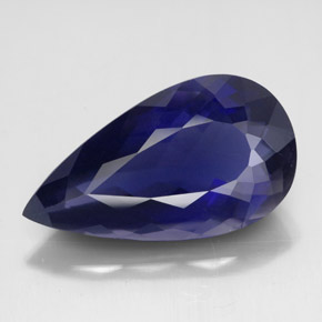 6.77캐럿 천연 바이올렛 블루 아이올라이트, 배 모양, 18.9×10.6 mm, VS