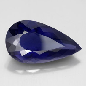 6.77캐럿 천연 바이올렛 블루 아이올라이트, 배 모양, 18.9×10.6 mm, VS
