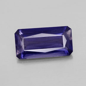 2.36캐럿 천연 바이올렛 블루 아이올라이트, 에메랄드 컷, 12.2×6.5 mm, VS-SI
