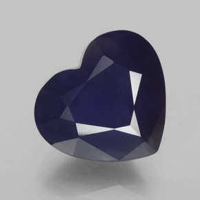 7.41캐럿 천연 바이올렛 블루 아이올라이트, 하트 모양, 13.5×12 mm, VS-SI