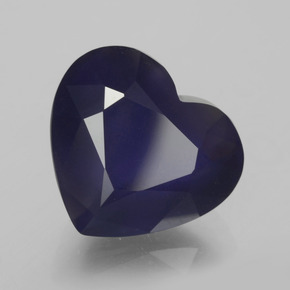 7.41캐럿 천연 바이올렛 블루 아이올라이트, 하트 모양, 13.5×12 mm, VS-SI
