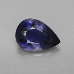 1.51캐럿 천연 바이올렛 블루 아이올라이트, 배 모양, 10×7.1 mm, VS-SI