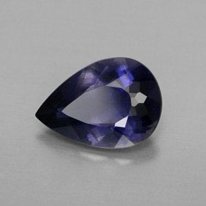 1.51캐럿 천연 바이올렛 블루 아이올라이트, 배 모양, 10×7.1 mm, VS-SI