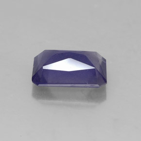 1.12캐럿 천연 바이올렛 블루 아이올라이트, 에메랄드 컷, 8×5.7 mm, VS-SI