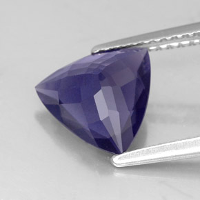 1.64캐럿 천연 바이올렛 블루 아이올라이트, 트릴리언, 9.1×8.8 mm, VS-SI