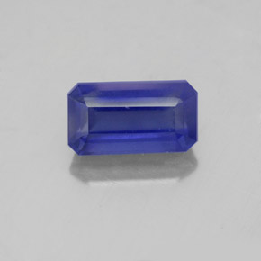 1.76캐럿 천연 바이올렛 블루 아이올라이트, 에메랄드 컷, 9.4×5.3 mm, VS-SI