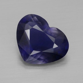 2.67캐럿 천연 바이올렛 블루 아이올라이트, 하트 모양, 11.4×9.3 mm, VS-SI