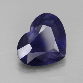 2.67캐럿 천연 바이올렛 블루 아이올라이트, 하트 모양, 11.4×9.3 mm, VS-SI