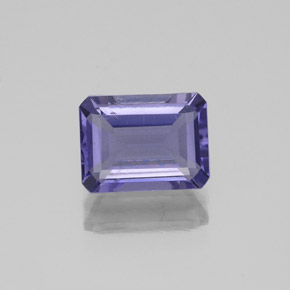 1.35캐럿 천연 바이올렛 블루 아이올라이트, 에메랄드 컷, 8×6 mm, VS